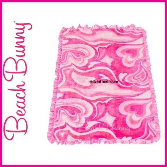 Beach Bunny Pink Swirl Heart Multi Beach Towel - Picture 1 of 7